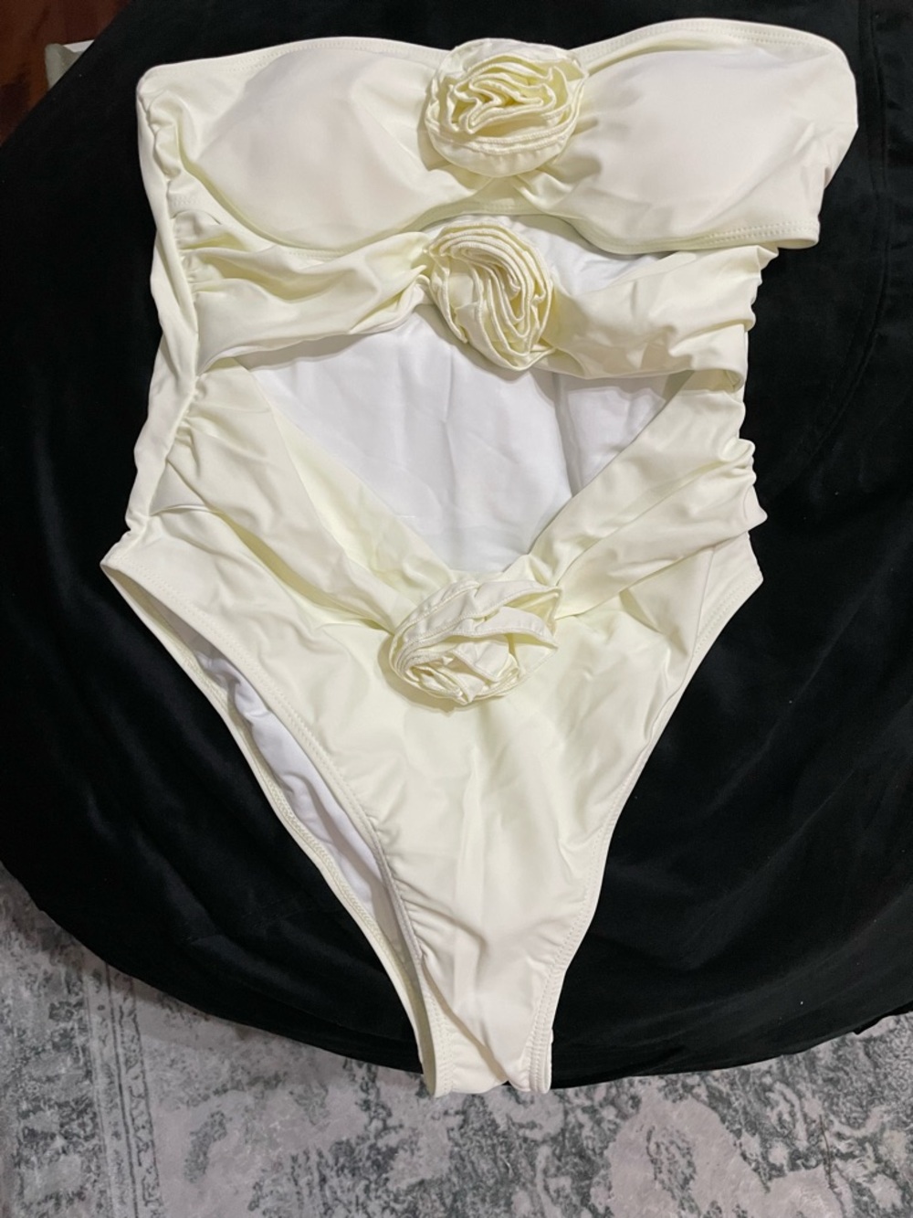 Ivory Floral Detail One-Piece Swimsuit